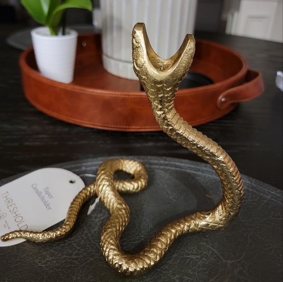 Threshold Holiday Target Threshold Taper Snake Candle Holder Gold
